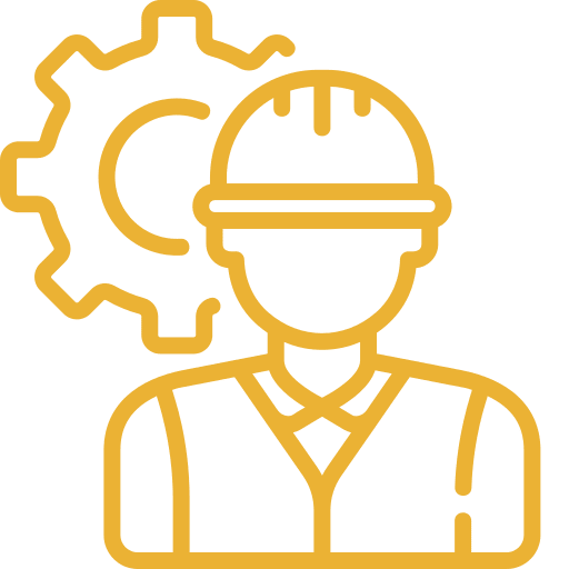 An in house engineer in a yellow illustration